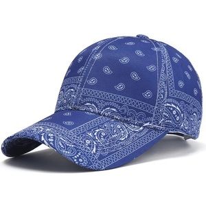 😍🆕Bandana Design Baseball Cap- Royal Blue and White: Unisex